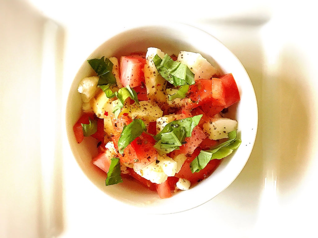 Tomato Smoked Mozzarella Basil Salad